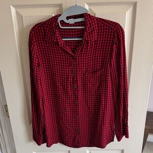 Old Navy Red and Black Plaid Men's Shirt